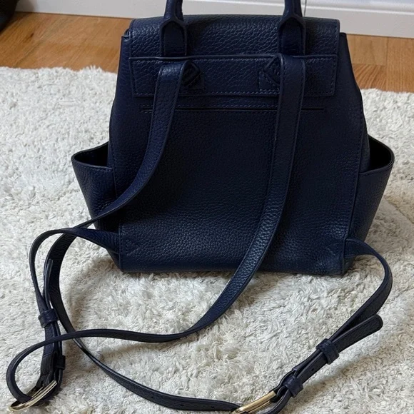 Tory Butch Mini Thea Backpack Navy Blue - Picture 5 of 10